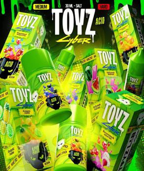 TOYZ Cyber Кислый жидкость для заправки 30мл Яблоко киви 7%