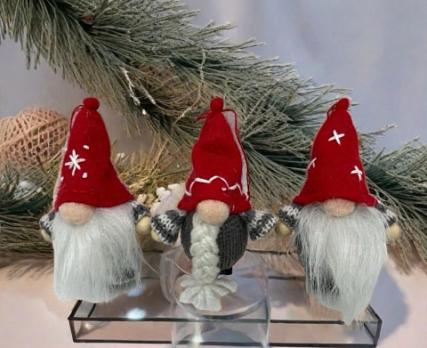 Новогодние игрушки Гномики в коробке (3 шт)