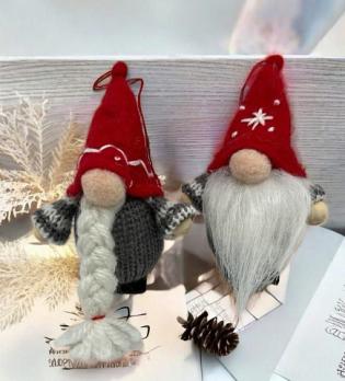 Новогодние игрушки Гномики в коробке (3 шт)