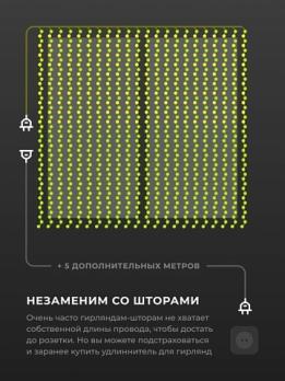 Провод удлинитель для гирлянды 5м