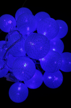 Хлопковые фонарики "ГОЛУБЫЕ", 20 LED, 3 м.