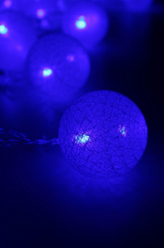 Хлопковые фонарики "ГОЛУБЫЕ", 20 LED, 3 м.