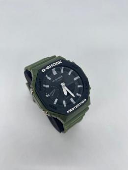 Наручные часы G-Shock Casio зеленые с черным циферблатом и белой стрелкой