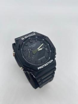 Наручные часы G-Shock Casio черные с черным циферблатом и зеленой стрелкой