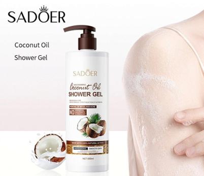 SADOER Гель для душа с экстрактом кокоса Coconut Oil Shower Gel 500мл