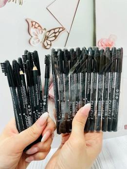 Набор карандашей для бровей чёрный цвет 12шт Flarmar Waterproof Eyebrow №405