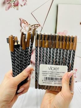 Набор карандашей для бровей разных оттенков 12шт VIOLET Eyebrow Pensil designer