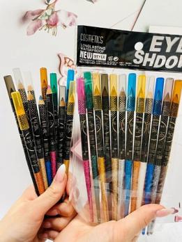 Набор карандашей с блёстками для макияжа глаз разных оттенков 12шт EYE SHDOW