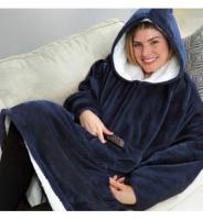 Синяя Толстовка плед с капюшоном Huggle Hoodie